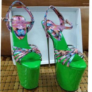 22 cm stalen sandalen 923 Heel Green Buckle European en American Slim High Large Matery Fashion damesschoenen