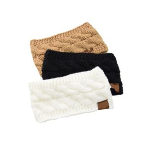 22 couleurs bandeau coloré tricoté Crochet torsion bandeau hiver oreille plus chaud élastique bande de cheveux large cheveux accessoires GGB2261