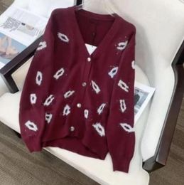 23FW Suéteres de diseñador para mujeres para hombre Letras coloridas Bordado Sudaderas con capucha Sudadera casual Prendas de punto Moda Mujer Cardigan Estilo múltiple