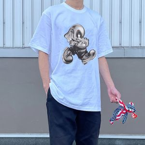 22FW Elephant Tee Dibujos animados Impreso Mujer Hombre Camisetas Caja Carta Suelta Clásico Verano Manga corta Moda Casual Sólido Transpirable High Street Tee TJAMMTX78