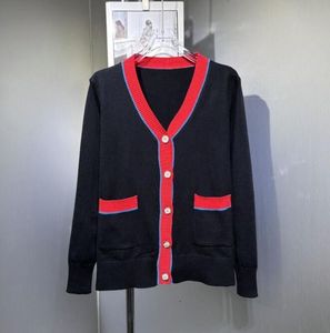 Damessweaters Mode NIEUW GGity Sweatervest met contrasterende kleuren Veelzijdig ontwerp Top met enkele rij knopen met V-hals