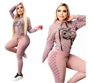 Designer Femmes Survêtements Deux Pièces Tenue Mode Luxe Crop Top Avec Pantalon Ensemble Tenues Casual Sweatsuits