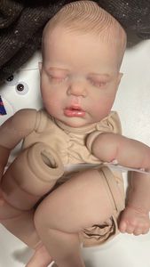 22inch Bebe Reborn Kit Alexis Alexis al geschilderd DIY Reborn Doll -onderdelen Handgeschilderde 3D -huidaders Reborn Kit met stoffen lichaam