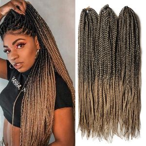 22 pouces boîte tresses Crochet cheveux 22 brins Crochet tresses cheveux 3X synthétique Kanekalon cheveux Crochet tressage Extensions de cheveux