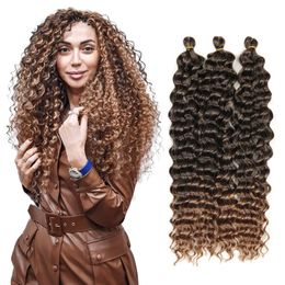 22 pulgadas Deep Wave Twist Crochet Hair Sintético Ocean Wave Crochet Hair Wet and Ondulado Trenzado Hair Beach Curl Gogo Curl