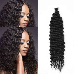 22 pouces Long Deep Twist Crochet Cheveux Freetress Vague D'eau Synthétique Tressage Extensions Pour Les Femmes Noires Expo City 220610