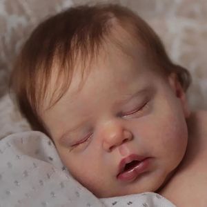 Kit de poupée Reborn de 22 pouces, Alexis endormie, bébé fille, pièces non peintes, bricolage, 240223
