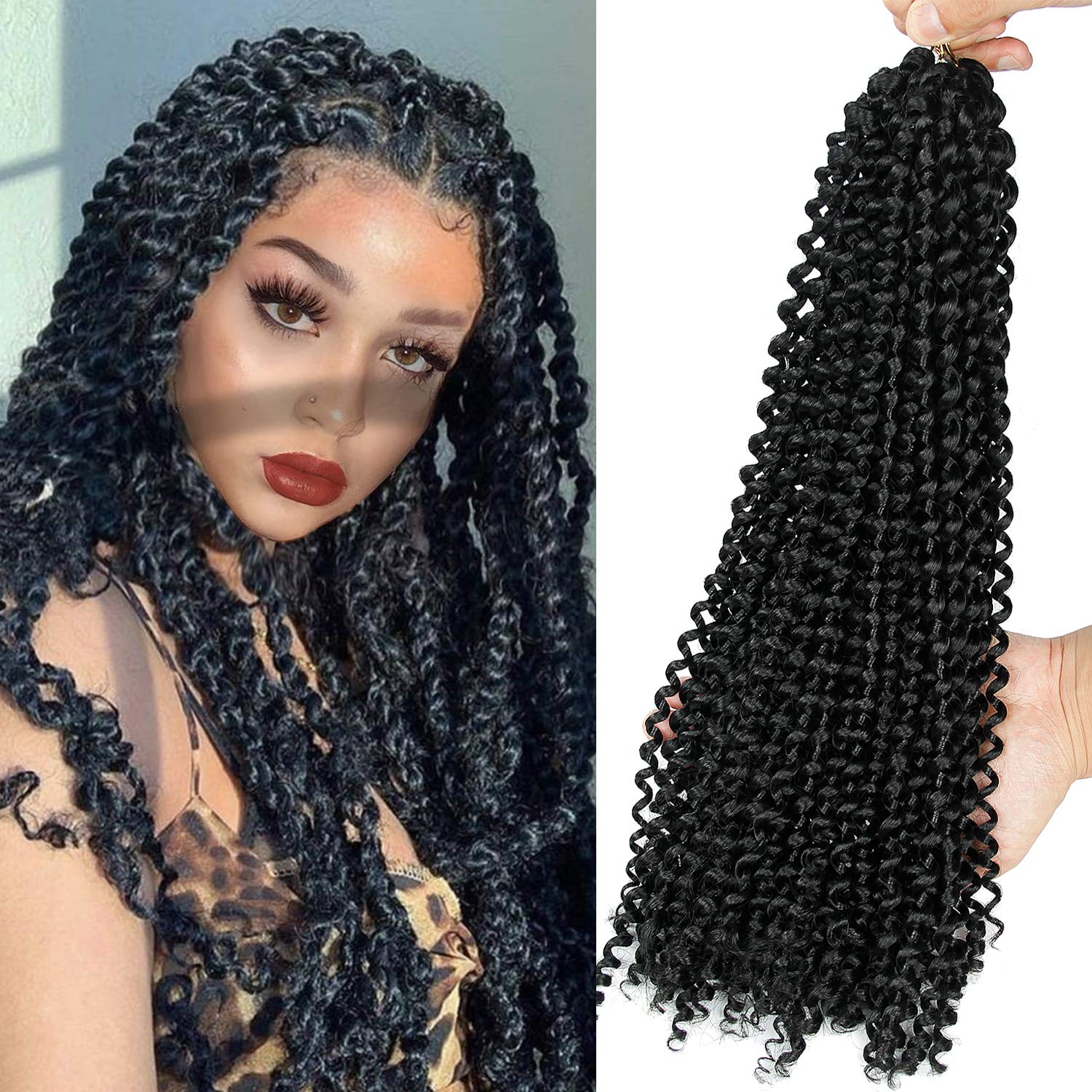 22inches Water Wave For Passion Twist Hair Synthetic 22" Water Wave Passion Pre Twisted Spring Kinky Crochet Braiding Hair