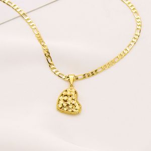 22K Solid Geel Gold Finish Style Womens Cool Skew Hart Hanger Italiaanse Figaro Link Chain Ketting 60cm 3 mm