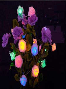 22m 20 LED's Rose Flower String voor kerst trouwfeest batterij bediende lichten Decoratie lampen warm wit blauw paars wit 2348869