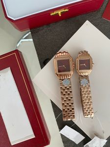 22m 27mm reloj cuadrado de cuarzo para mujer oro rosa de 18 quilates acero inoxidable completo unisex reloj de diseñador de diamantes deporte reloj de pulsera impermeable para hombres