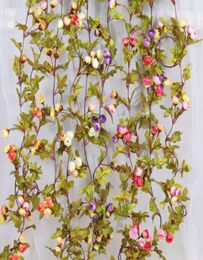 22m vigne de fleur artificielle fausse en soie rose Ivy fleur pour décoration de mariage vignes artificielles suspendues Garland Home Decor2085695