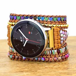 Correa de 22 mm de 20 mm para Samsung Galaxy Watch 4 3 41 45 mm activo 2 bandas GT2 GT3PRO BOHO Band de piedra natural Amazfit Bip GTS 2 2E GTR