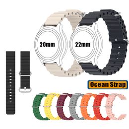 22 mm 20 mm horlogeband voor Apple Iwatch Samsung Galaxy 4/5 44mm 40 mm/5 Pro 45 mm Siliconen Ocean Band Bracelet Galaxy 4 Classic 42mm 46 mm 46 mm 46 mm