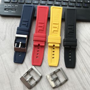 22mm 24 mm zwarte siliconen rubberen band riem met es dikker gesp riem horloge accessoires + hulpmiddelen voor Breitling