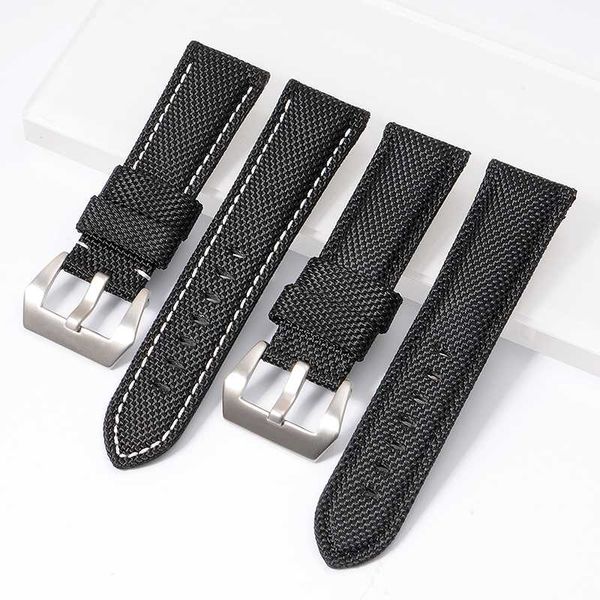 22mm 24mm 26mm Haute Qualité Nylon Tissu Bleu Noir Toile Bracelets Pour Pamerai Montre Bracelet Bande Hommes Montre-Bracelet Bracelet