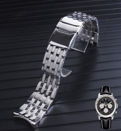 22 mm 24 mm Cruved eind hoogwaardige vaste roestvrijstalen horloge armband voor horloge1822941