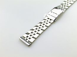 22mm 24mm hombres nueva alta calidad acero inoxidable pulido reloj bandas pulseras para Breitling Watch183A