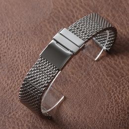 22 mm 24 mm zilver Nieuw gaasband roestvrijstalen horlogebanden vouwen gesp voor Breitling -horloge+ gereedschap