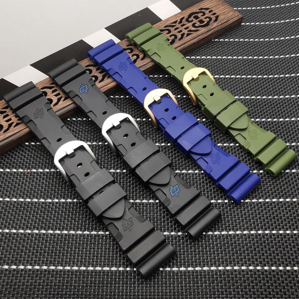 Correa de goma para reloj de silicona, negra, azul y verde, 22mm, repuesto para correa de reloj Panerai, resistente al agua, herramientas gratuitas