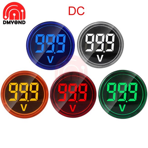 22 mm Diy mini voltmètre Round DC 12V 24V 0-100V Volt Tension Tester Money Monitor Indicator LED Pilot lampe Pilot lampe