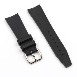 22mm natuurlijke zwarte rubberen siliconen waterdichte horlogeband voor fit i.w.plot .c, Portugieser IW323101 horlogeband pin gesp