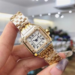 22 mm Panthere WJPN0016 W4PN0007 WJPN0008 Mode Lady Horloges Zwitsers Quartz Womens Watch White Dial Gold Case Diamond Bezel Steel B221N