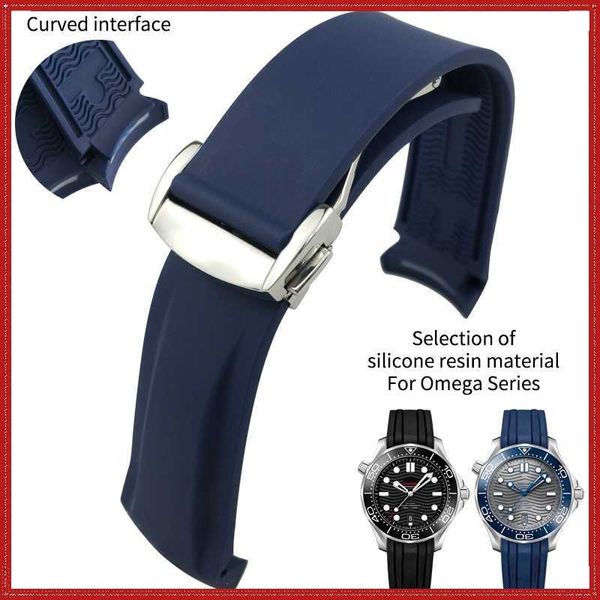 Bracelet de montre en caoutchouc silicone 20mm 22mm pour Omega Seamaster 300 Speedmaster 20mm bracelet de montre pour Seiko SKX bracelet de montre lune ceinture bracelet