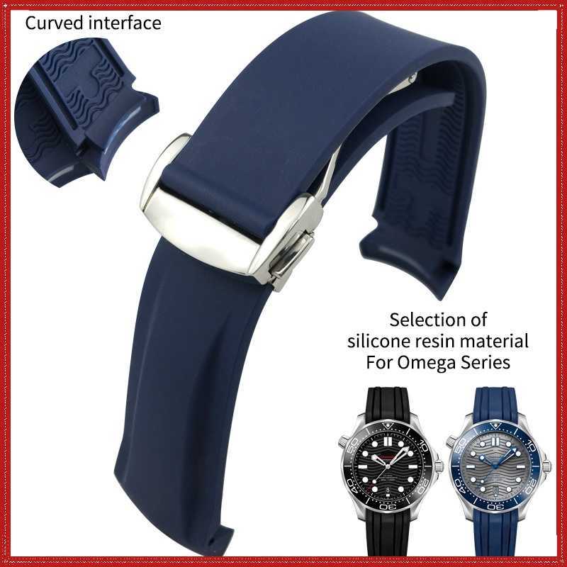 20mm 22mm Gummi Silikon Uhrenarmband Für Omega Seamaster 300 Speedmaster 20mm Uhrenarmband Für Seiko SKX Armband Mond Gürtel Armband