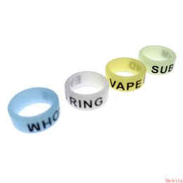 22mm Silicon Band Lichtgevende Noctilucent Glow in the Dark Ringen Silicone Beauty Ring Antislip rubberen decoratie voor pods Kit Mechanische Mod Verstuiver RDA