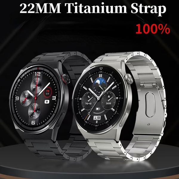 Correa de metal de titanio de 22 mm para Huawei Watch 4/3/GT3 Pro Pulsera ligera de acero inoxidable para Samsung Watch 3/S3/Amazfit GTR/Stratos Accesorios de correa de metal
