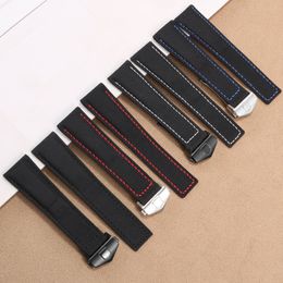 22 mm Watch Band implementatie Clasp canvas LeThe -riem voor TagHeuer Watch