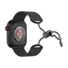 Bracelet de mode Wowens de 22 mm pour bracelet de montre intelligent Apple iwatch série 3 à 7 SE 40 mm 45 mm bracelets en acier inoxydable bracelets bandes de montres intelligentes pour hommes montres argentées