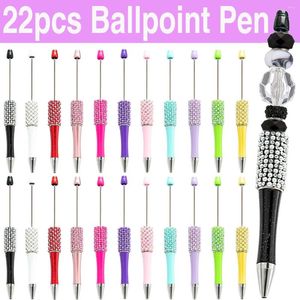 22pcs DIY Diamond Perle Ballpoint Ballpoint Fabriqué à la main