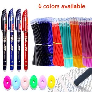 22pcs Ballpen effacable 4 Color Ink Gel Pen Set Readel 05mm Ballpoint Point avec Eraser School Office Writing Supplies Stationery 220714