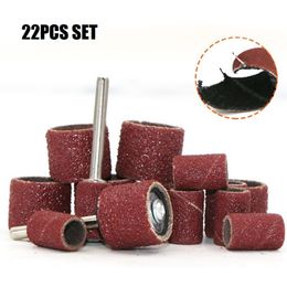 22 pcs Bague de ponçage avec tâche de broyage de tige Abrasif Kit d'outils rotatifs Panage de ponçage de tambour