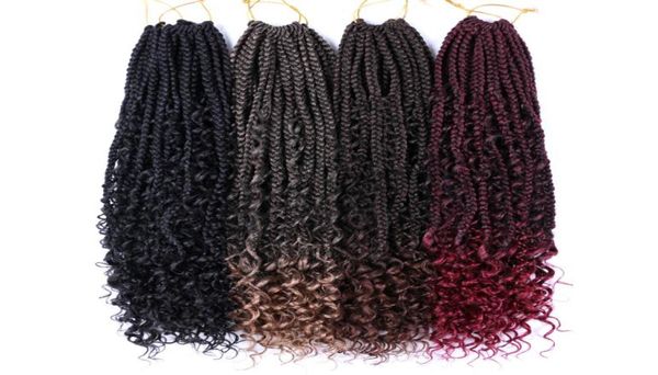 22quot Déesse Boîte Tresses Crochet Cheveux avec Extrémité Bouclée Bohème Boîte Tressage Extensions de Cheveux 12 Strandspcs Ombre Tressage Hair1163058