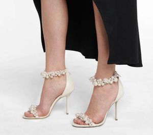 22S opvallende bruids trouwjurk maisel sandalen schoenen dames parel verfraaide enkelband elegante pompen dame stiletto hak