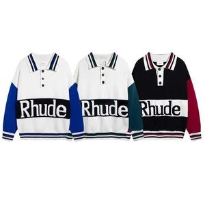 Hommes rhude sweat à capuche sweats à capuche pull à manches longues tricots Hip Hop lâche homme haut taille M-2XL