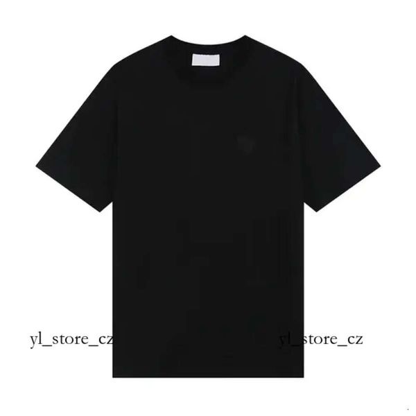 22ss Ami T Shirt Diseñadores para hombre Camiseta Tono sobre tono Amor Bordado Moda Calle Casual Joker Ronda para hombres y mujeres Amis Paris 2936