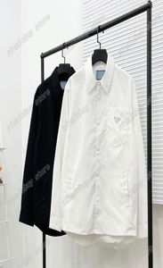 22SS Autumn Sportwear Jackets Thin Nylon Leather Metal Triangle Label Kleding Streetwear Coats Men Men Kleding Zwart Wit MXL5639945
