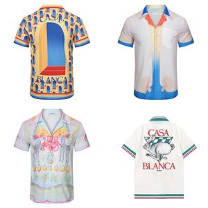 22SS Casablanc Designer shirts masao san print heren casual dames losse zijden casablacnca shirt korte mouwen t-shirt hoogwaardige T-stukken