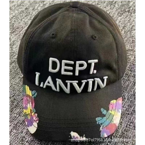 22SS Departamento sombrero de marca compartida Lan graffiti tinta salpicada gorra de béisbol americana gorra de protección solar marea