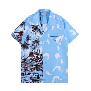 22SS Designer Shirt Mens Bouton Up Chemises Imprimer Bowling Chemise Hawaii Floral Casual Chemises Hommes Slim Fit Robe À Manches Courtes Hawaiian236p