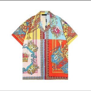 22SS Designer Shirt Mens Button Up Shirts Imprimement Bowling Shirt Hawaii Floral Casual Shirts Men Slim Fit Robe à manches Hawaiian Belkis Top