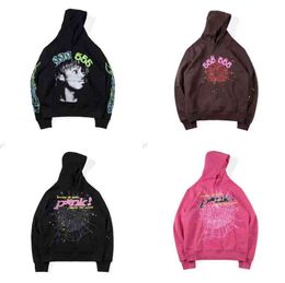 22SS Designer Vintage Luxe Fashion Imprimer Spider Spider Hooded Pullover Red Sp5der Young Thug 555555 Angel Sweat à capuche Blue Shoe Web Sweatshirts Blazers Oversize