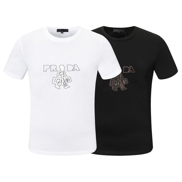 22ss Famosa marca de algodón de alta calidad, cuello redondo, camiseta para hombre, letras de moda europeas y americanas, logotipo impreso, pareja casual de verano, manga corta C4