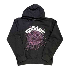 22SS schuim Spider Web Printing 100% katoen EU -maat Sp5der Hoodie Men Women Vintage kleding Autumn Winter Skateboard Bermudas