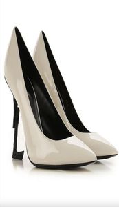 22SS MARCHES DE LUXE Designer Sandale Femmes High Heels Sandales Pompes Opyum 110 mm Blanc Véritable pompe en cuir breveté Point Toe Thin H3972566