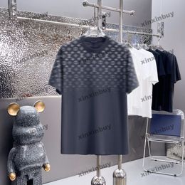 Xinxinbuy Mannen designer Tee t-shirt 2024 Gradiënt brief afdrukken 1854 korte mouw katoen vrouwen blauw zwart wit groen kaki M-4XL